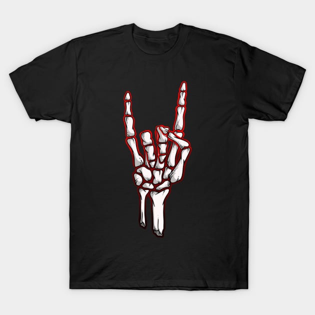 Red Horns Aloft T-Shirt by Tameink